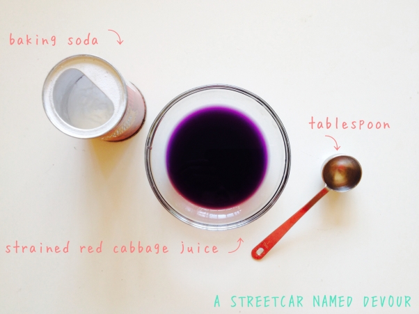 Once drained, your drained red cabbage juice will look like this.
